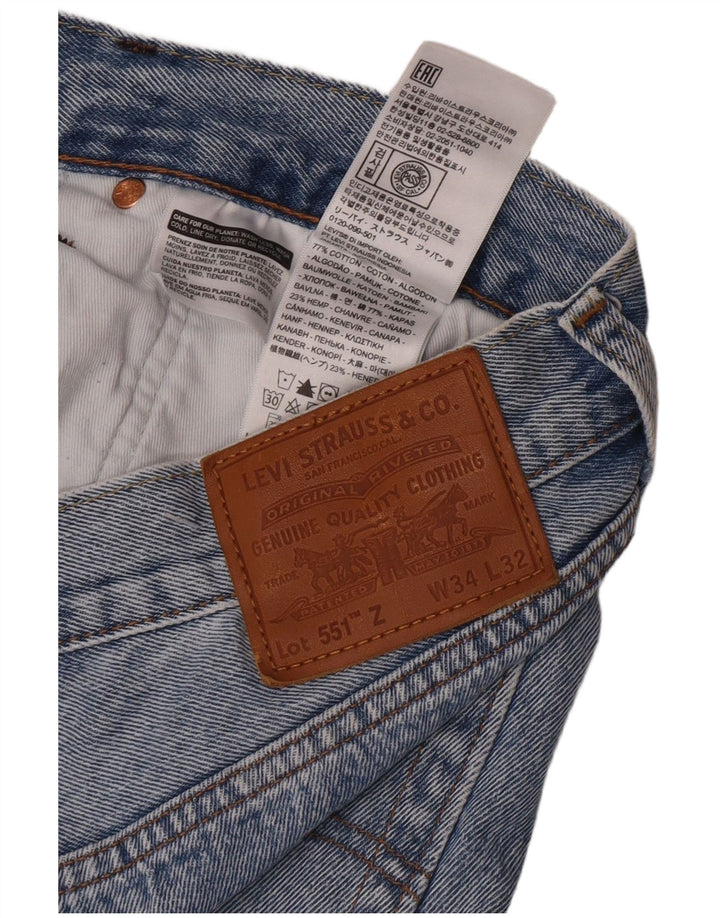 Jeans dritti da uomo Levi's W34 L32 in cotone blu