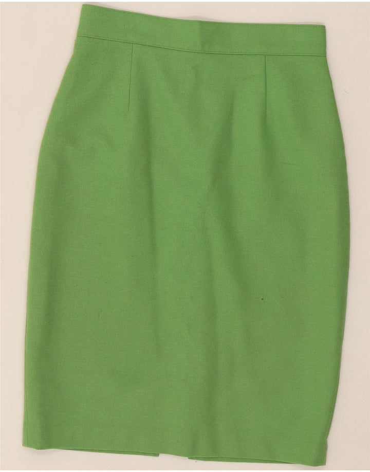 BENETTON Womens Pencil Skirt IT 40 Small W26 Green Wool Vintage Benetton and Second-Hand Benetton from Messina Hembry 
