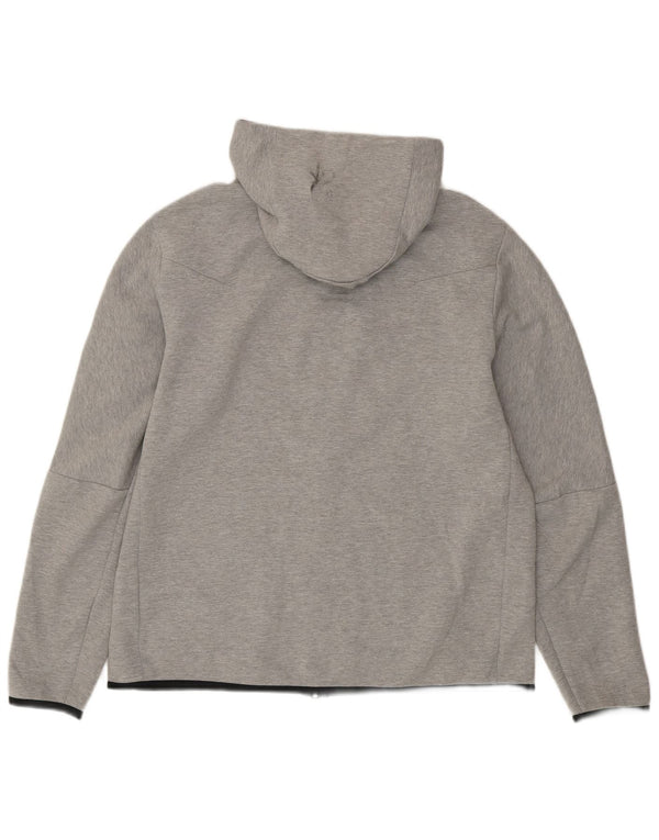 Maglione con cappuccio e zip da uomo NIKE grande in cotone grigio