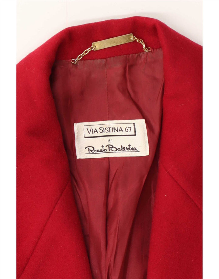 Giacca blazer da donna a 2 bottoni Renato Balestra UK 10 piccola rossa