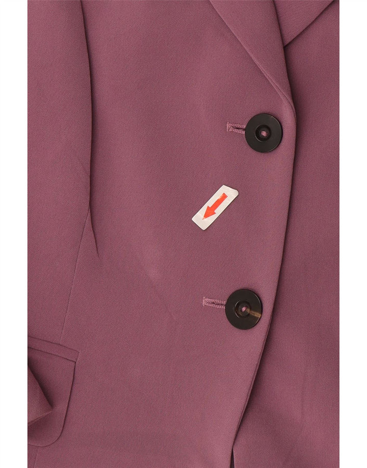 Giacca blazer da donna Max Mara a 2 bottoni con maniche a 3/4 UK 16 grande rosa