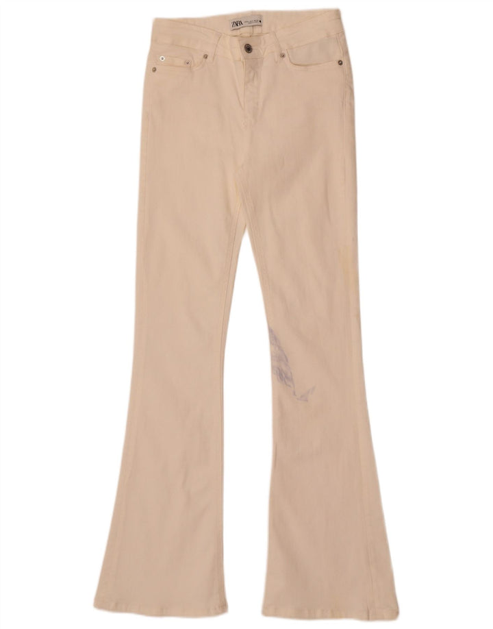Jeans svasati da donna Zara EU 34 2XS W24 L32 Cotone bianco