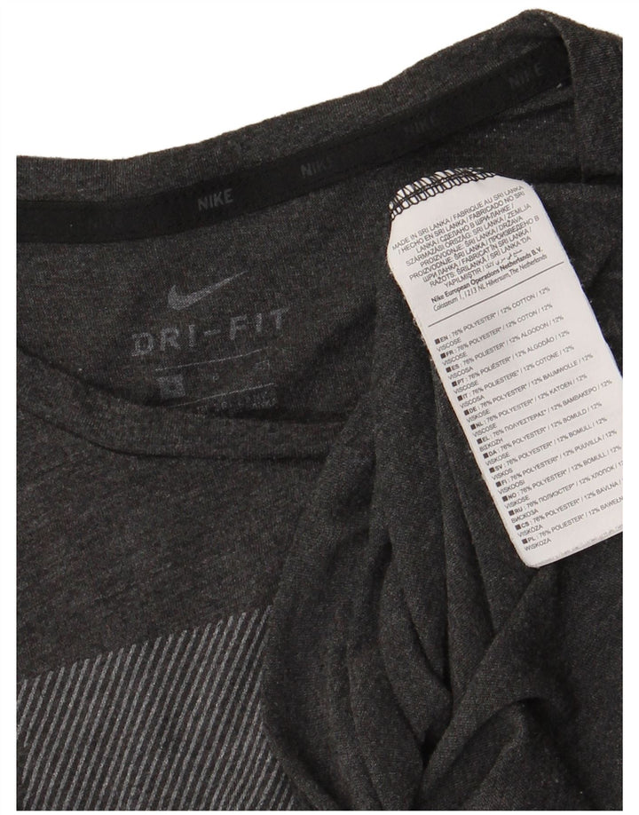 NIKE T-shirt grafica da uomo Dri Fit Top piccolo poliestere gessato grigio