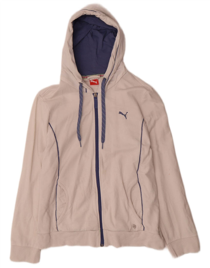 Felpa con cappuccio e zip da donna Puma UK 12 Medium Bianco