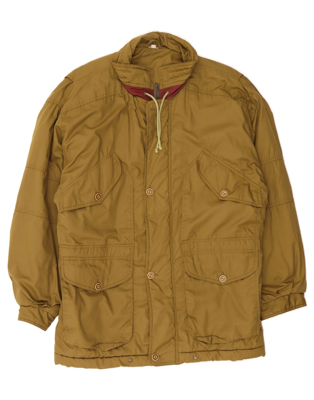 VINTAGE Mens Windbreaker Coat IT 52 XL Khaki Polyester Vintage Vintage and Second-Hand Vintage from Messina Hembry 