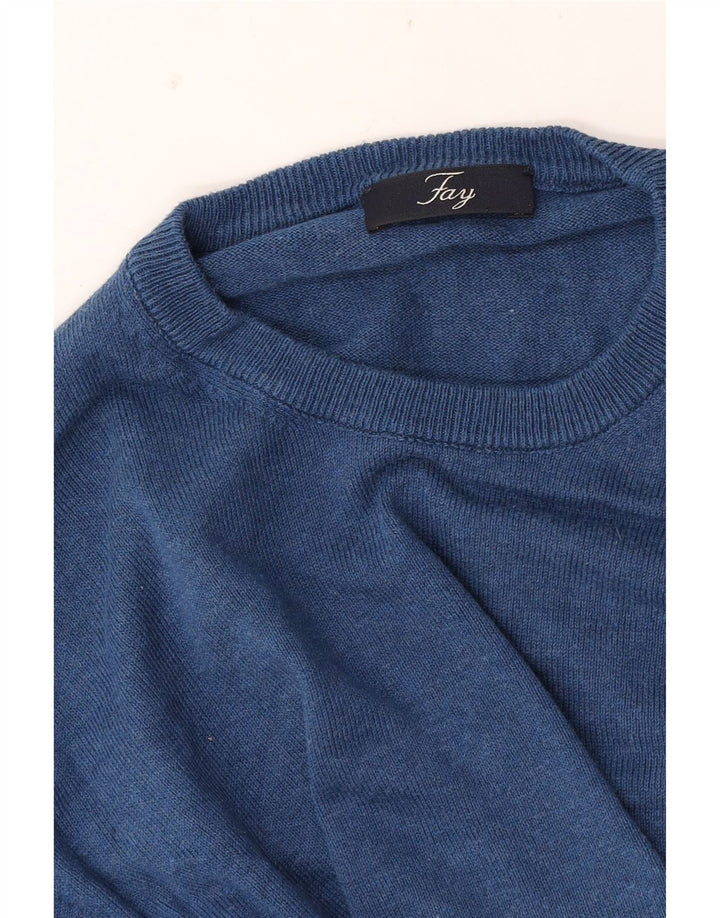 Maglione maglione girocollo da uomo Fay blu medio
