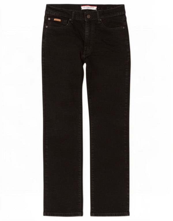 Polo Assn. Jeans dritti da uomo vestibilità rilassata W33 L30 cotone nero