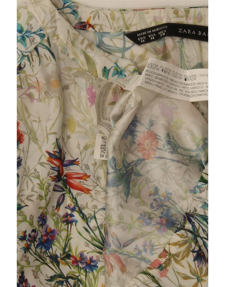 Top in camicetta da donna Zara UK 12 Poliestere floreale multicolore medio