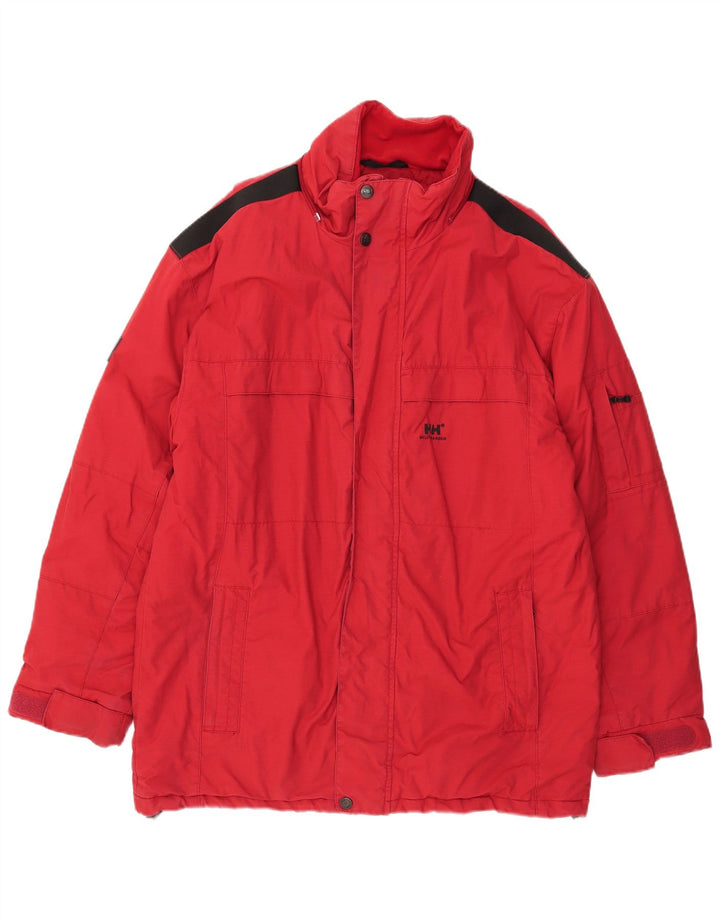 Giacca a vento da uomo Helly Hansen UK 40 Large Rosso Colorblock Cotone