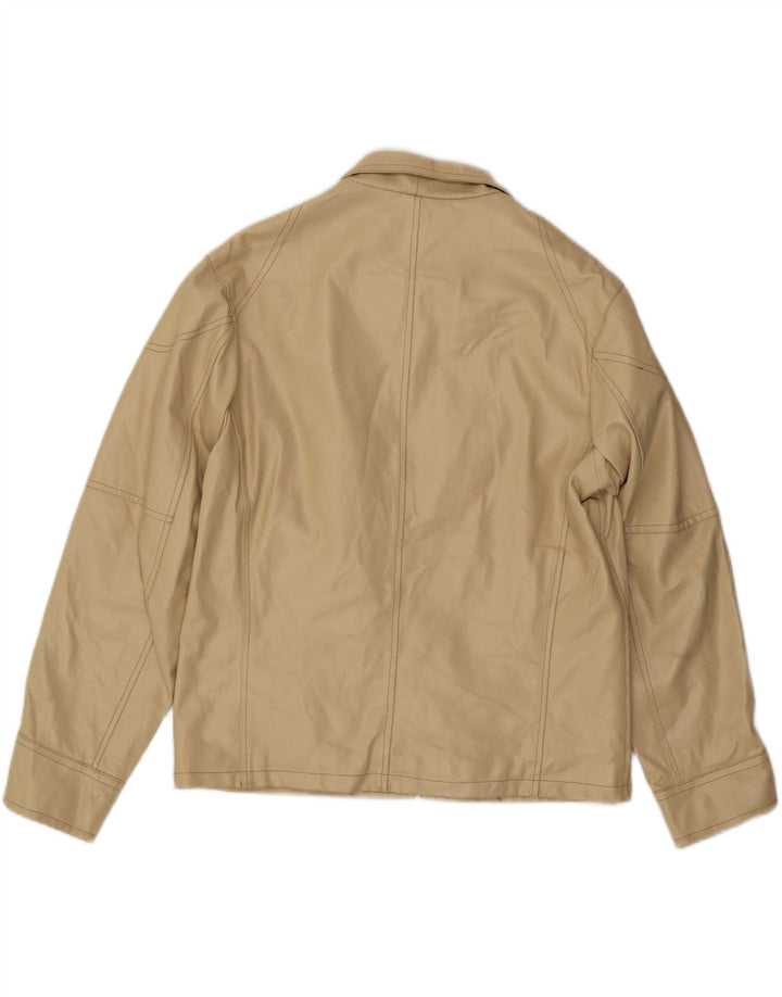 Giacca in pelle da uomo VINTAGE UK 40 Grande pelle beige