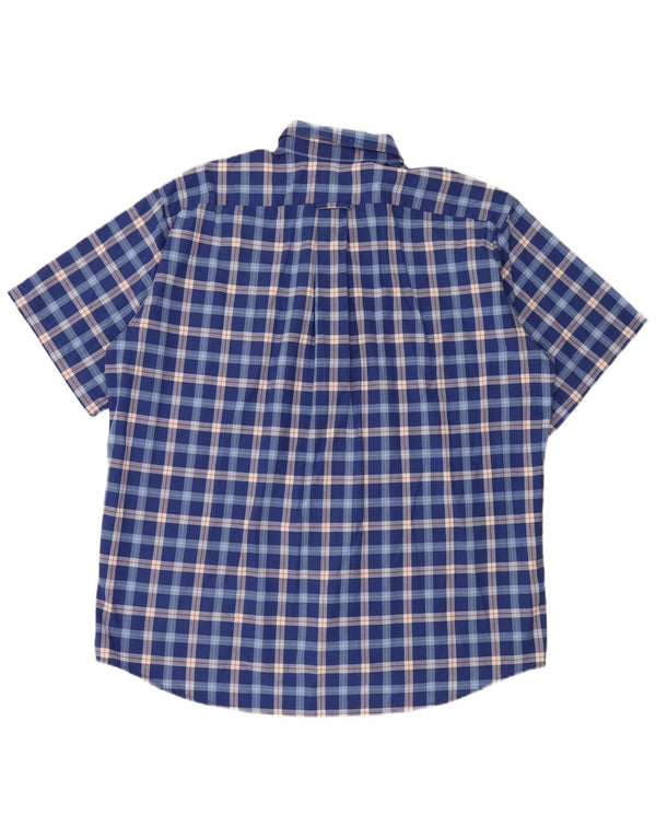 Camicia a maniche corte da uomo Lacoste taglia 43 grande quadri blu