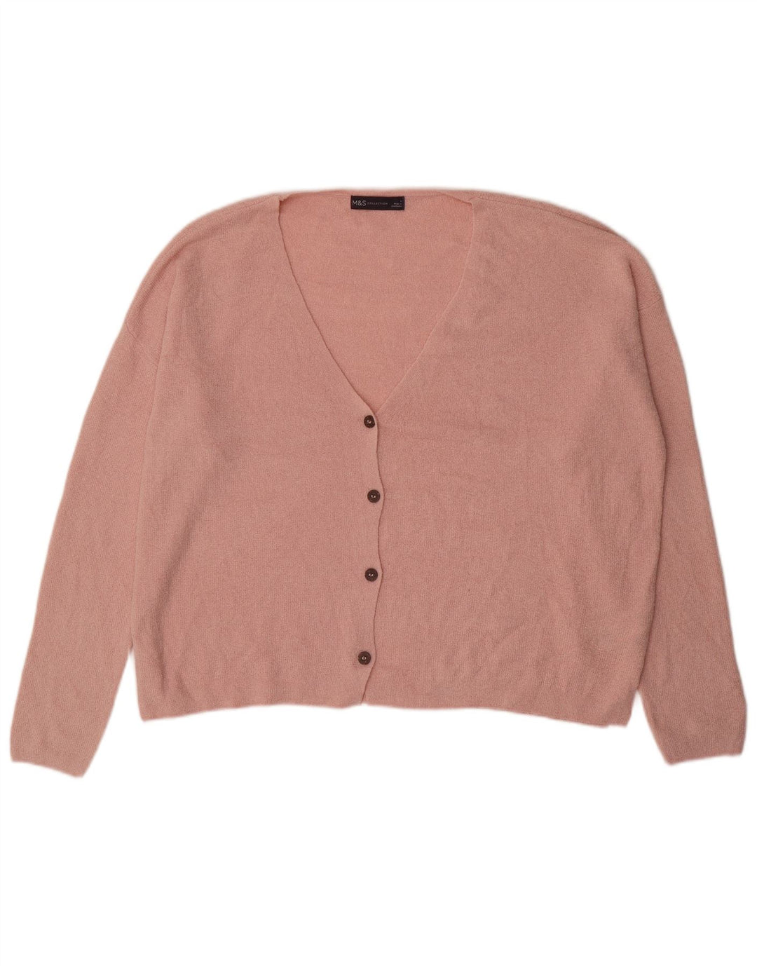 Maglione cardigan oversize da donna Marks & Spencer UK 16 grande acrilico rosa