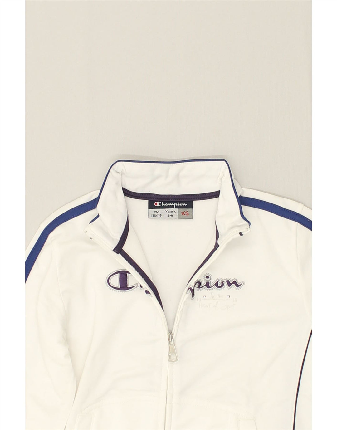 CHAMPION Girls Graphic Tracksuit Top Jacket 5-6 Years XS White | Vintage Champion | Thrift | Second-Hand Champion | Used Clothing | Messina Hembry 