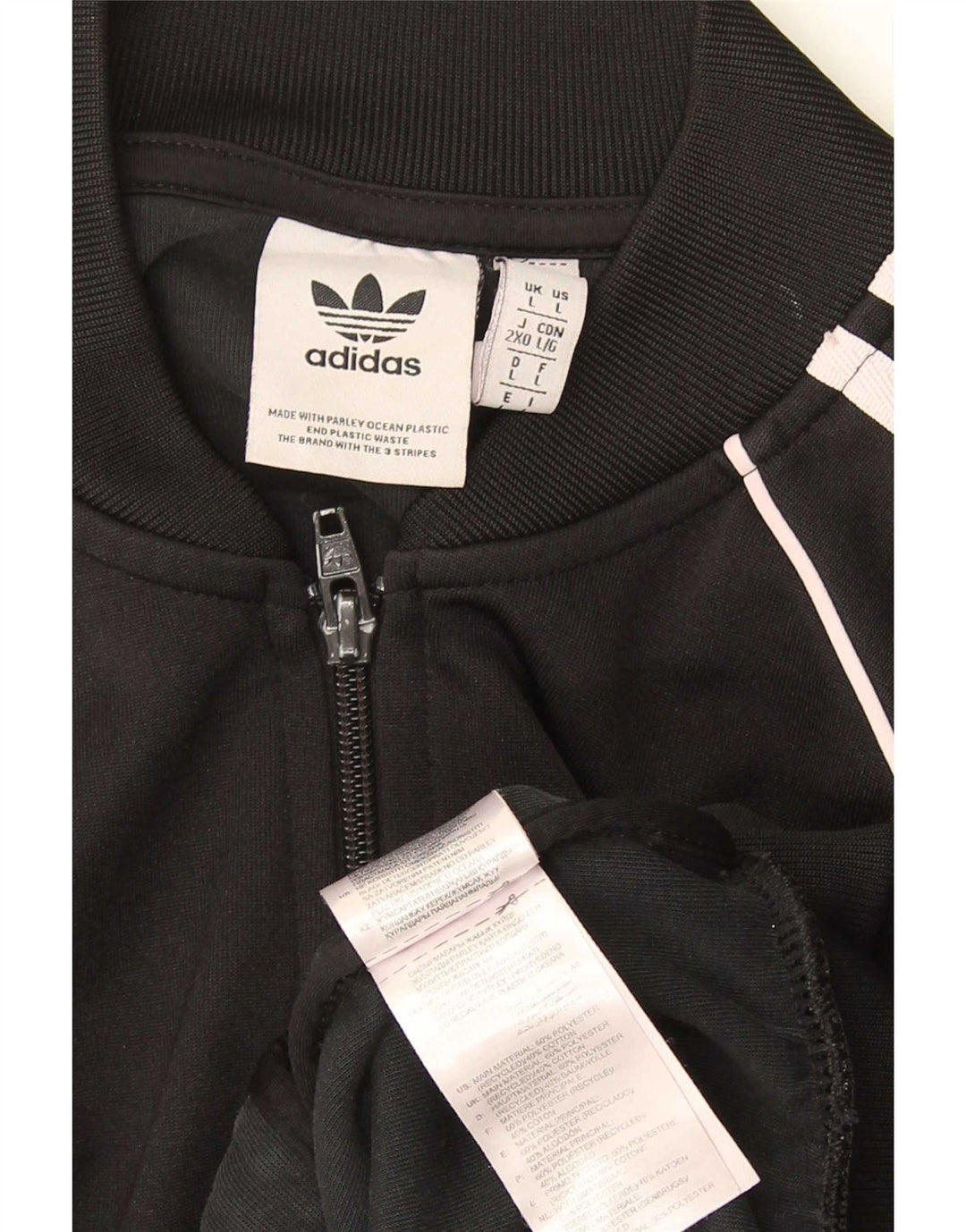 Giacca da ginnastica da uomo Adidas Large nera in poliestere