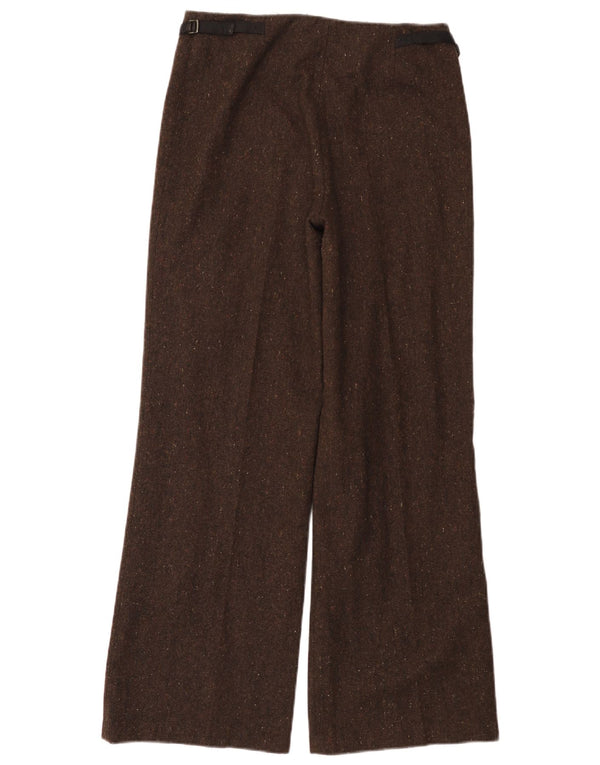 Vintage Womens Wide Leg Casual Trousers EU 38 Medium W30 L30 Brown Flecked