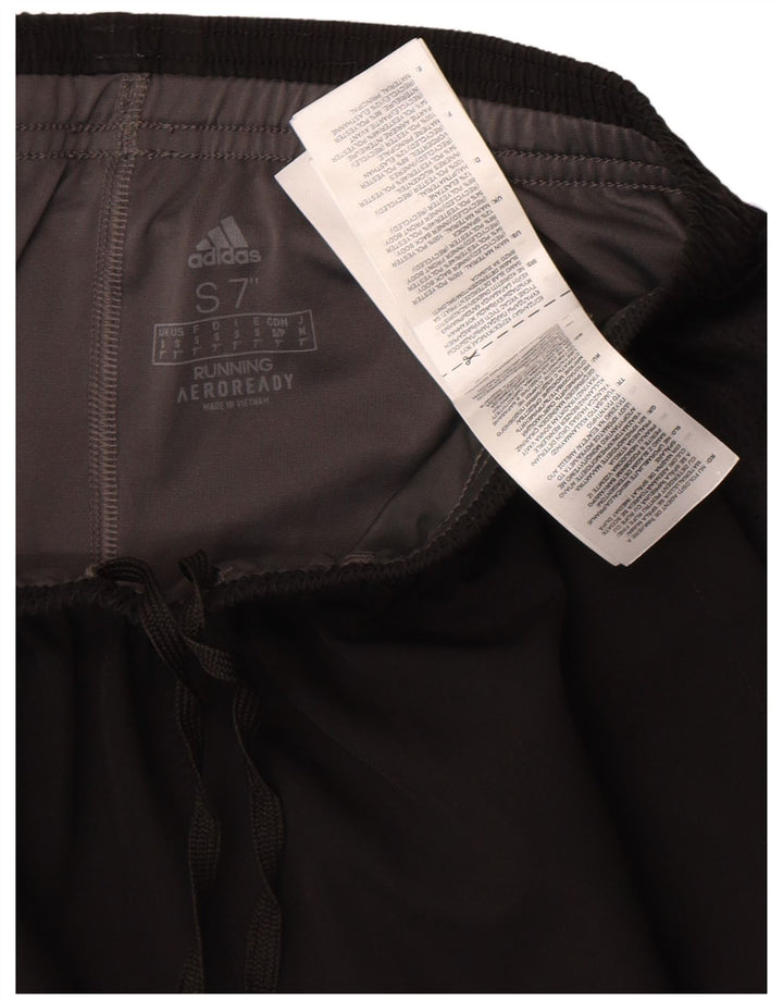 Pantaloncini sportivi da corsa Adidas da uomo piccoli in poliestere color block nero