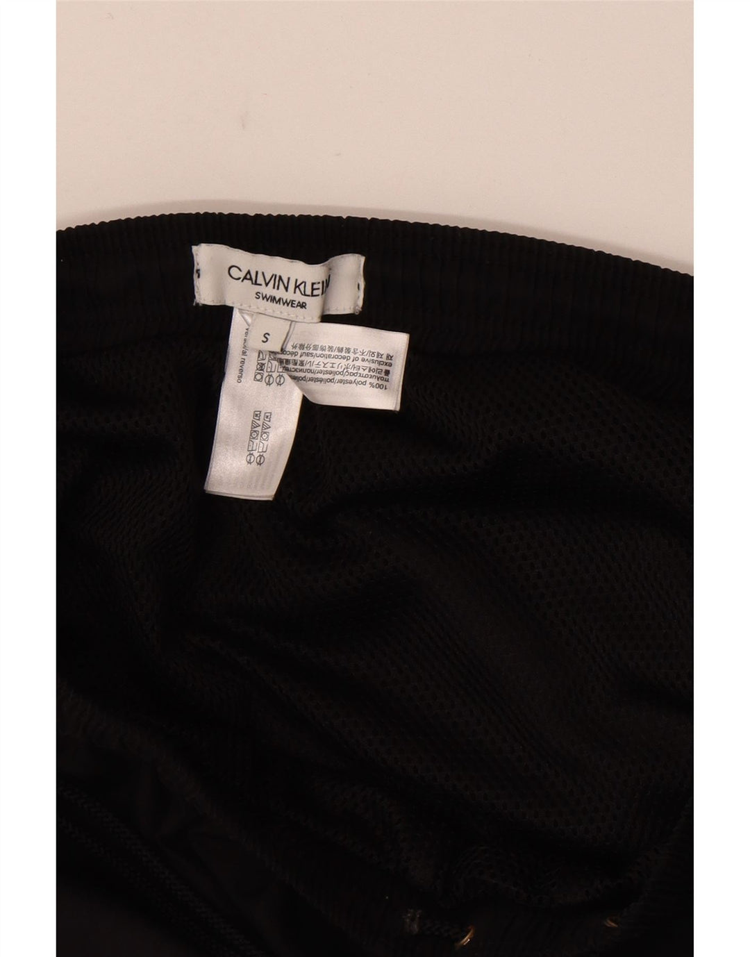 Pantaloncini da bagno grafici da uomo Calvin Klein piccoli color block nero