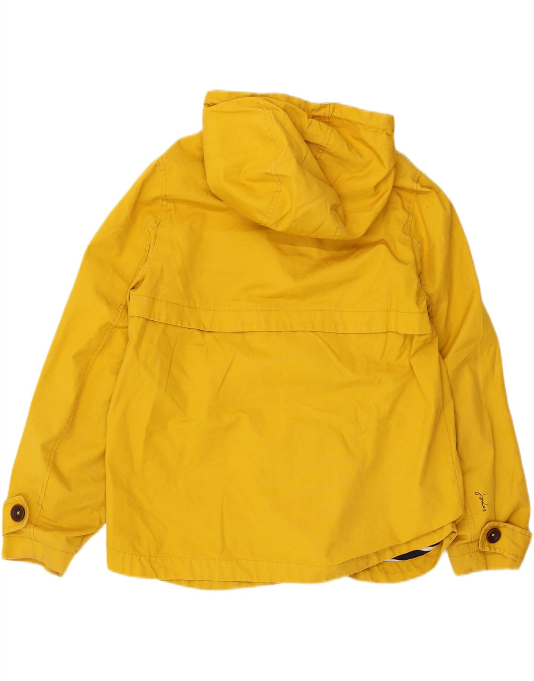Giacca antipioggia con cappuccio da donna Joules UK 12 cotone giallo medio