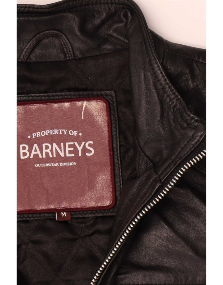 Giacca in pelle da uomo BARNEYS UK 38 media nera