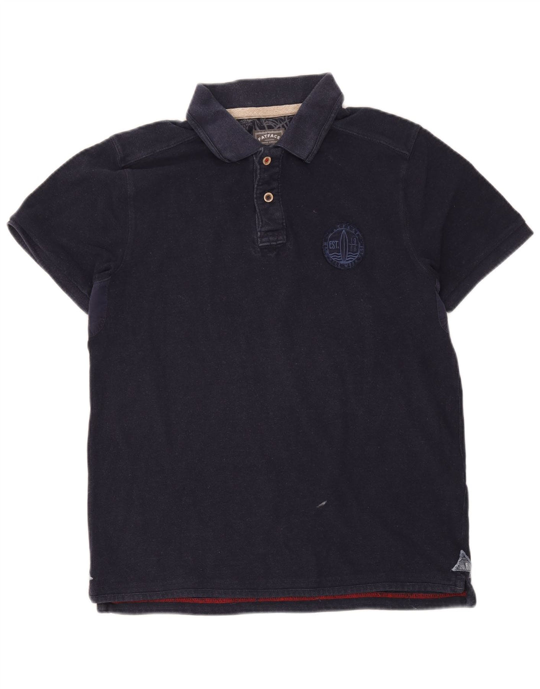 Polo da uomo Fat Face in cotone blu navy medio