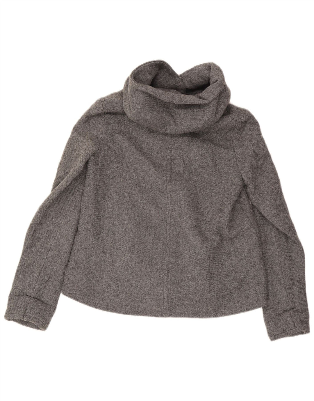 Giubbotto bomber con cappuccio da donna Zara UK 10 piccolo in lana grigia