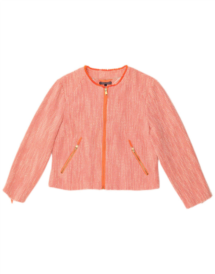 Giacca blazer corta da donna Tommy Hilfiger US 12 Large in cotone arancione