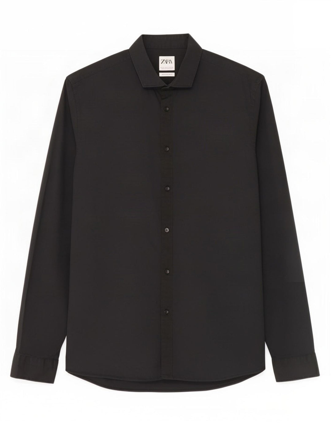 Camicia Zara da uomo super slim fit grande in cotone nero