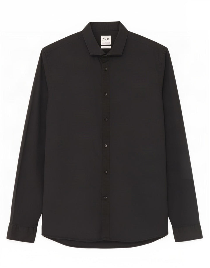 Camicia Zara da uomo super slim fit grande in cotone nero