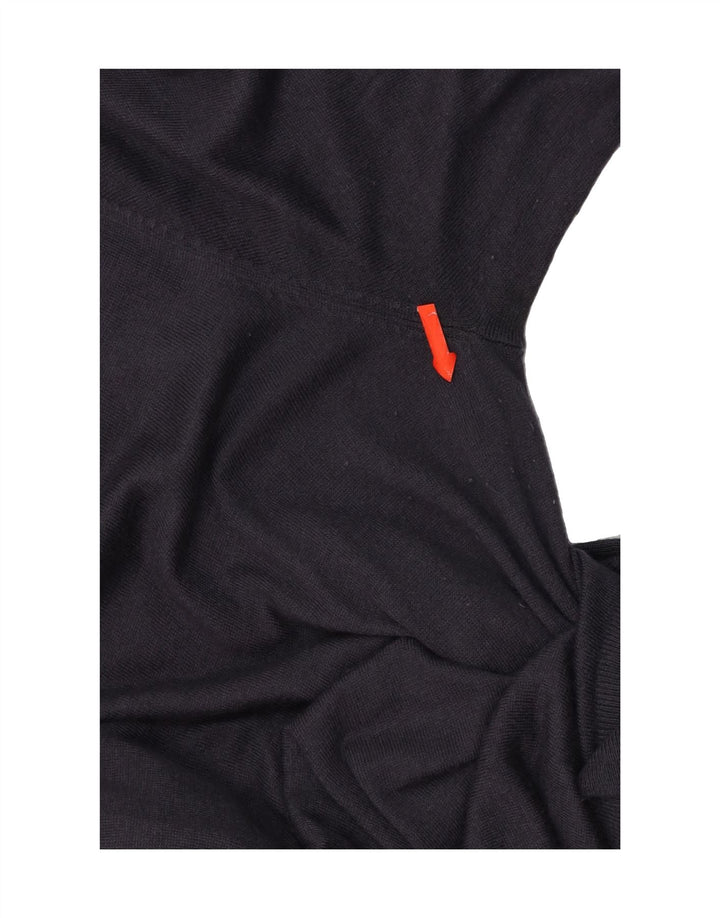 MARKS & SPENCER Womens Long Sleeve Jumper Dress UK 14 Medium Navy Blue Vintage Marks & Spencer and Second-Hand Marks & Spencer from Messina Hembry 