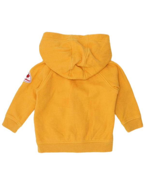 Maglione con cappuccio e zip grafica Canadiana per neonati, 18-24 mesi, in cotone giallo