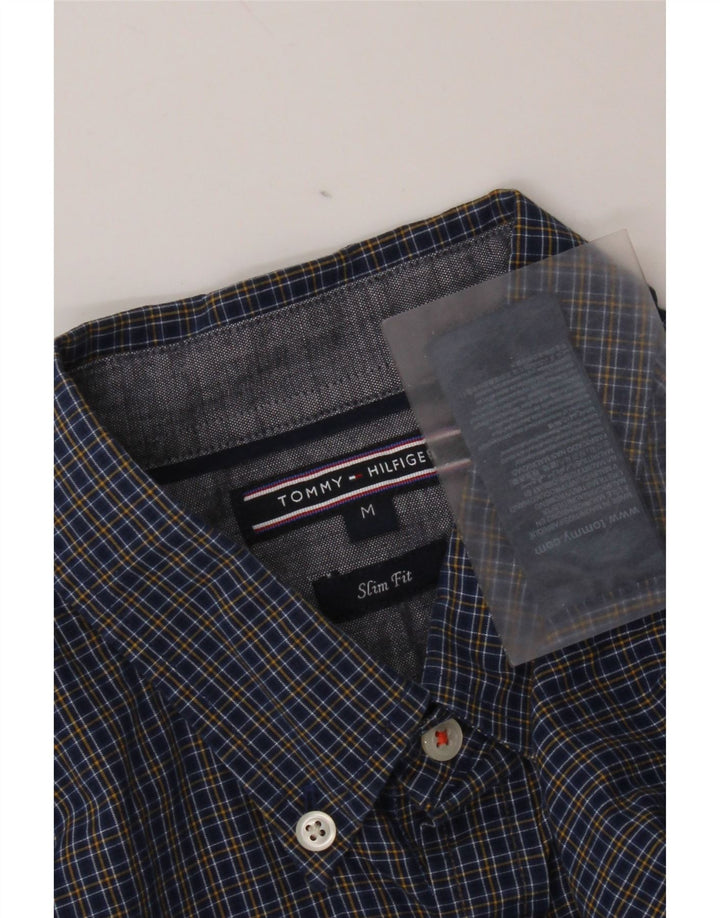 Camicia slim fit da uomo Tommy Hilfiger in cotone a quadretti blu navy medio