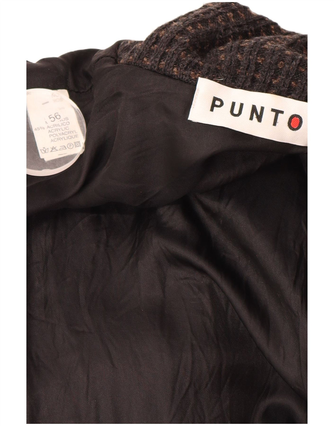 Maglione cardigan doppiopetto da uomo VINTAGE IT 56 2XL Marrone geometrico