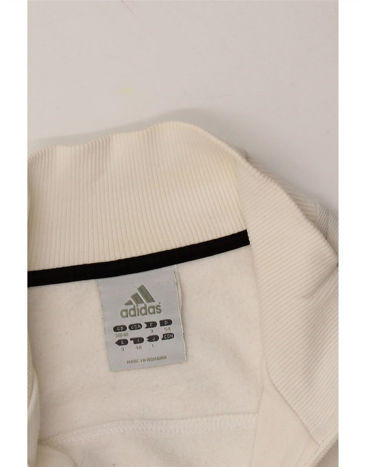 ADIDAS Womens Tracksuit Top Jacket UK 38/40 Medium White Cotton Vintage Adidas and Second-Hand Adidas from Messina Hembry 