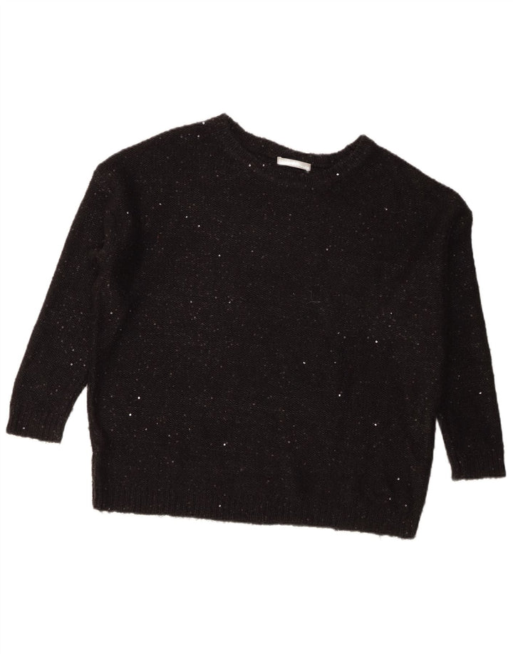 Maglione maglione oversize con scollo a barca da donna Marks & Spencer UK 14 grande nero