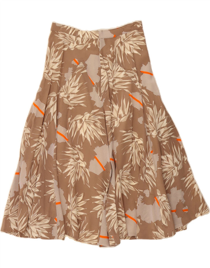 VINTAGE Womens A-Line Skirt W28 Medium Brown Floral Vintage Vintage and Second-Hand Vintage from Messina Hembry 