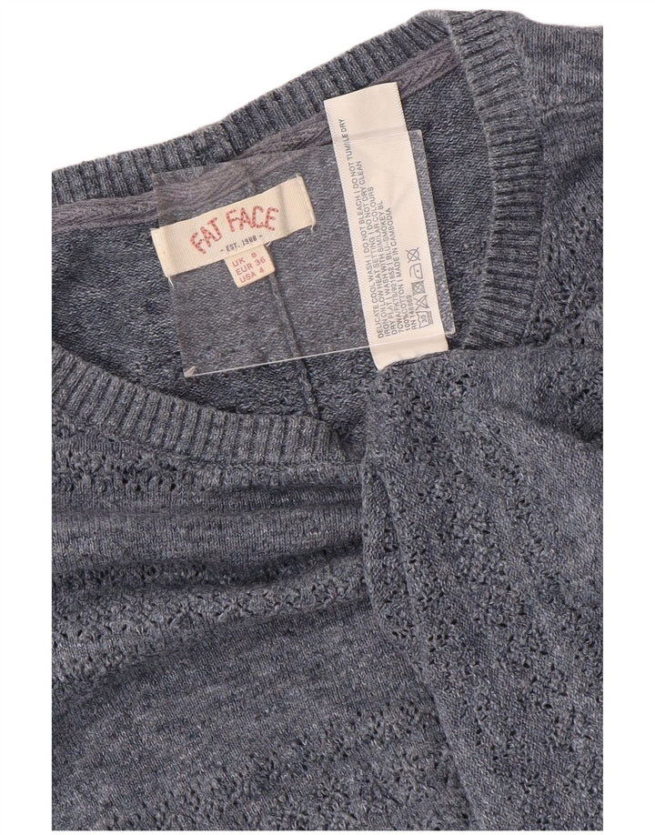 Maglione da donna con scollo a barca e bottoni sul retro di Fat Face UK 8 piccolo blu navy