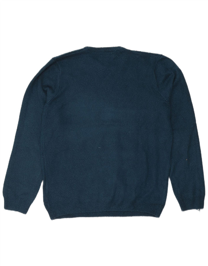 Maglione maglione girocollo da uomo Marks & Spencer grande acrilico turchese
