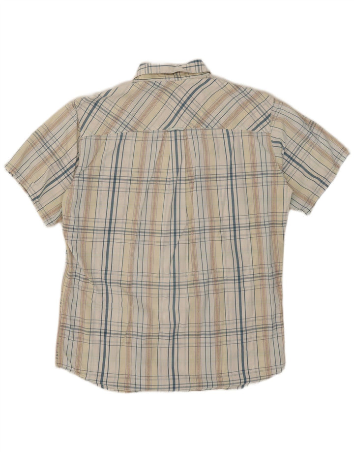 Camicia a maniche corte da uomo Marlboro Classics in cotone a quadri multicolore medio