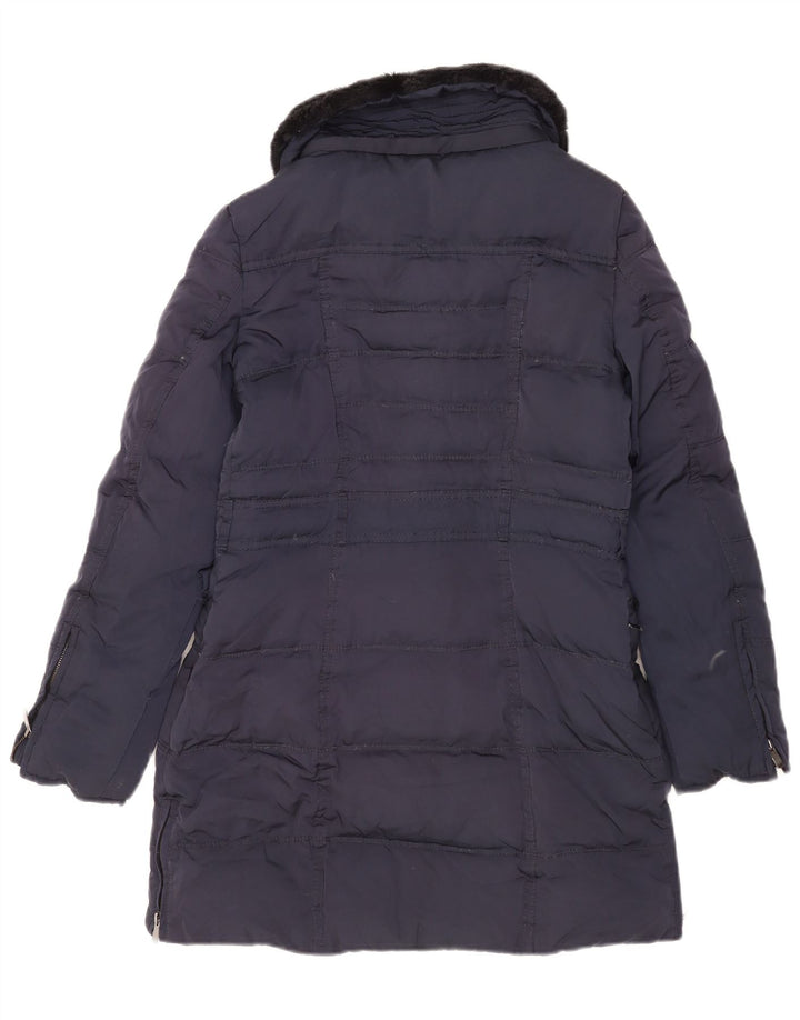 Cappotto imbottito da donna Zara UK 6 XS poliestere blu navy