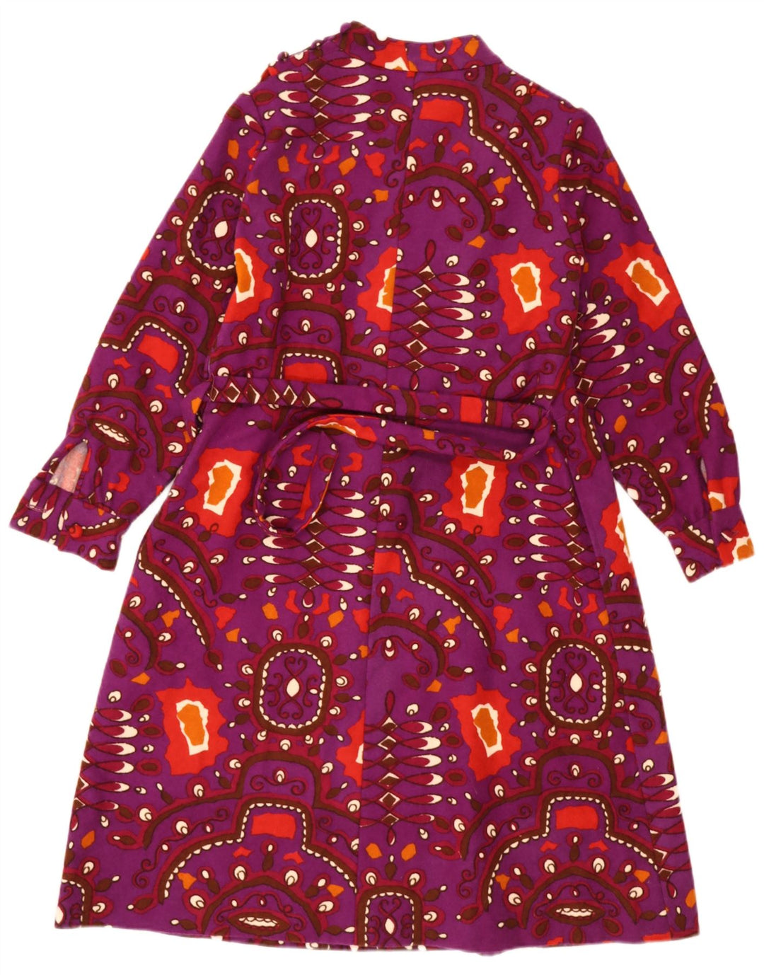 Abito a trapezio vintage da donna con motivo astratto UK 12 viola medio