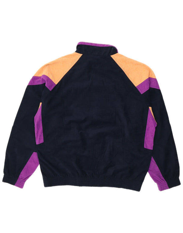Vintage Mens Tracksuit Top Jacket IT 56 2XL Black Colourblock