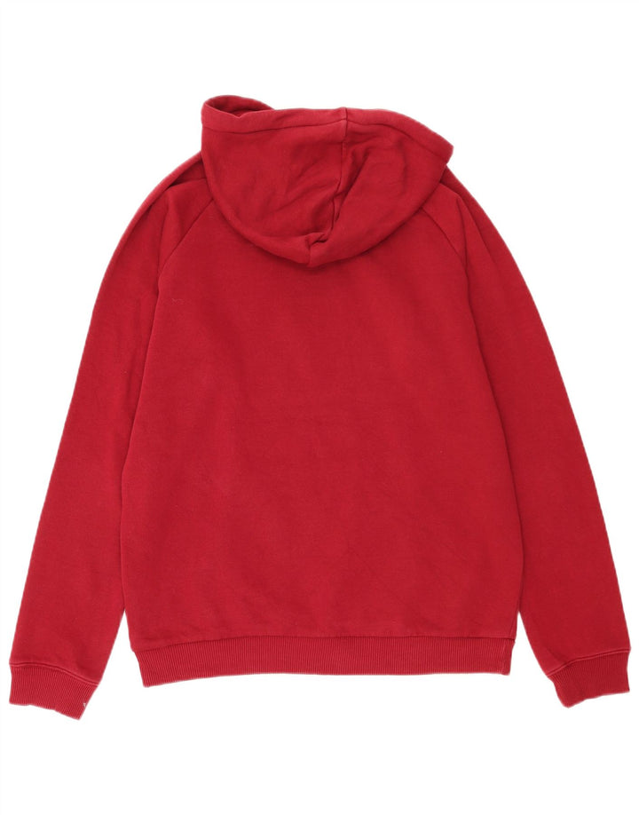 Maglione con cappuccio grafico da uomo Adidas in cotone rosso medio
