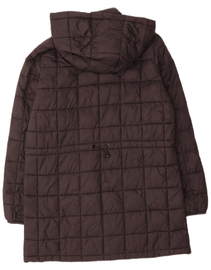 Cappotto imbottito con cappuccio da donna ZARA UK 16 grande poliestere nero
