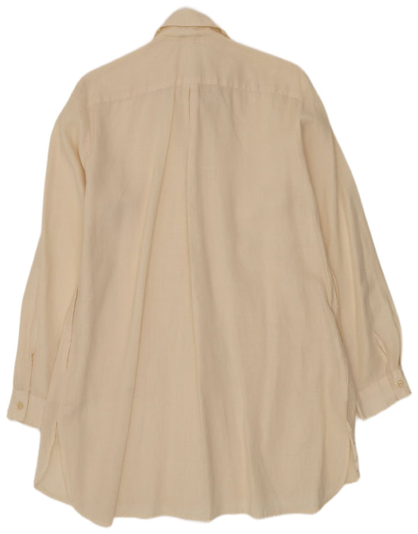 Abito camicia da donna Benetton UK 16 Large Off White Ramie