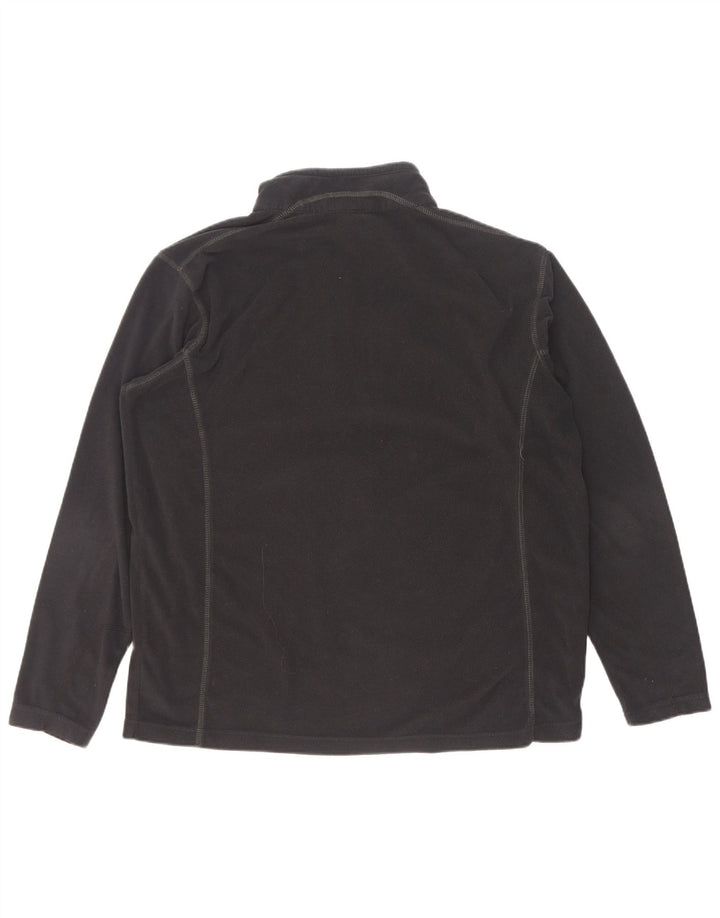 Maglione in pile Columbia da uomo con zip e collo, grande, in poliestere nero