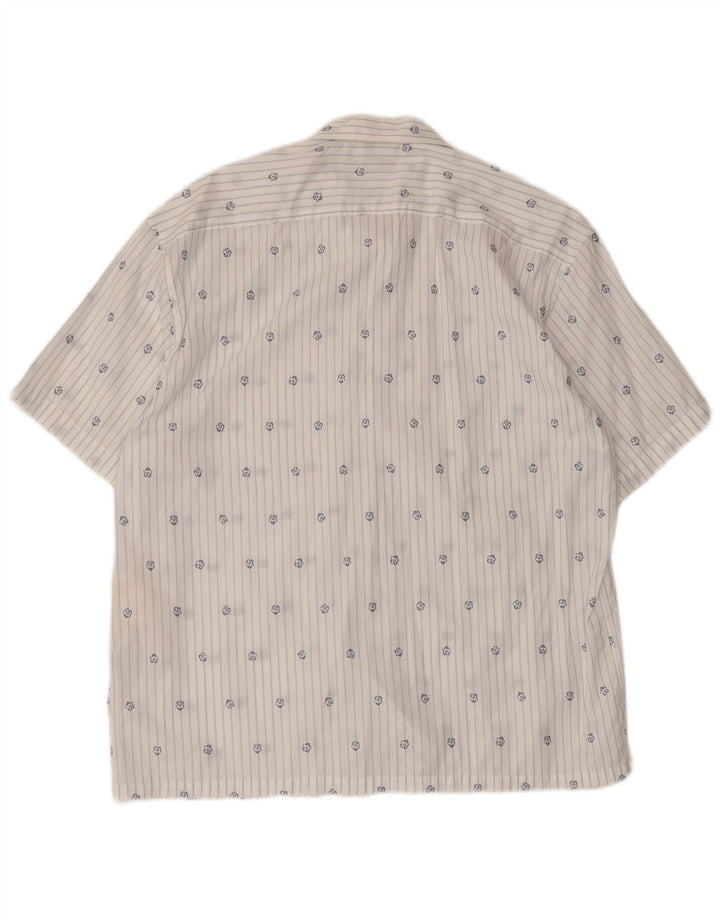 Ted Baker Camicia a maniche corte da uomo taglia 3 cotone a righe bianche medie