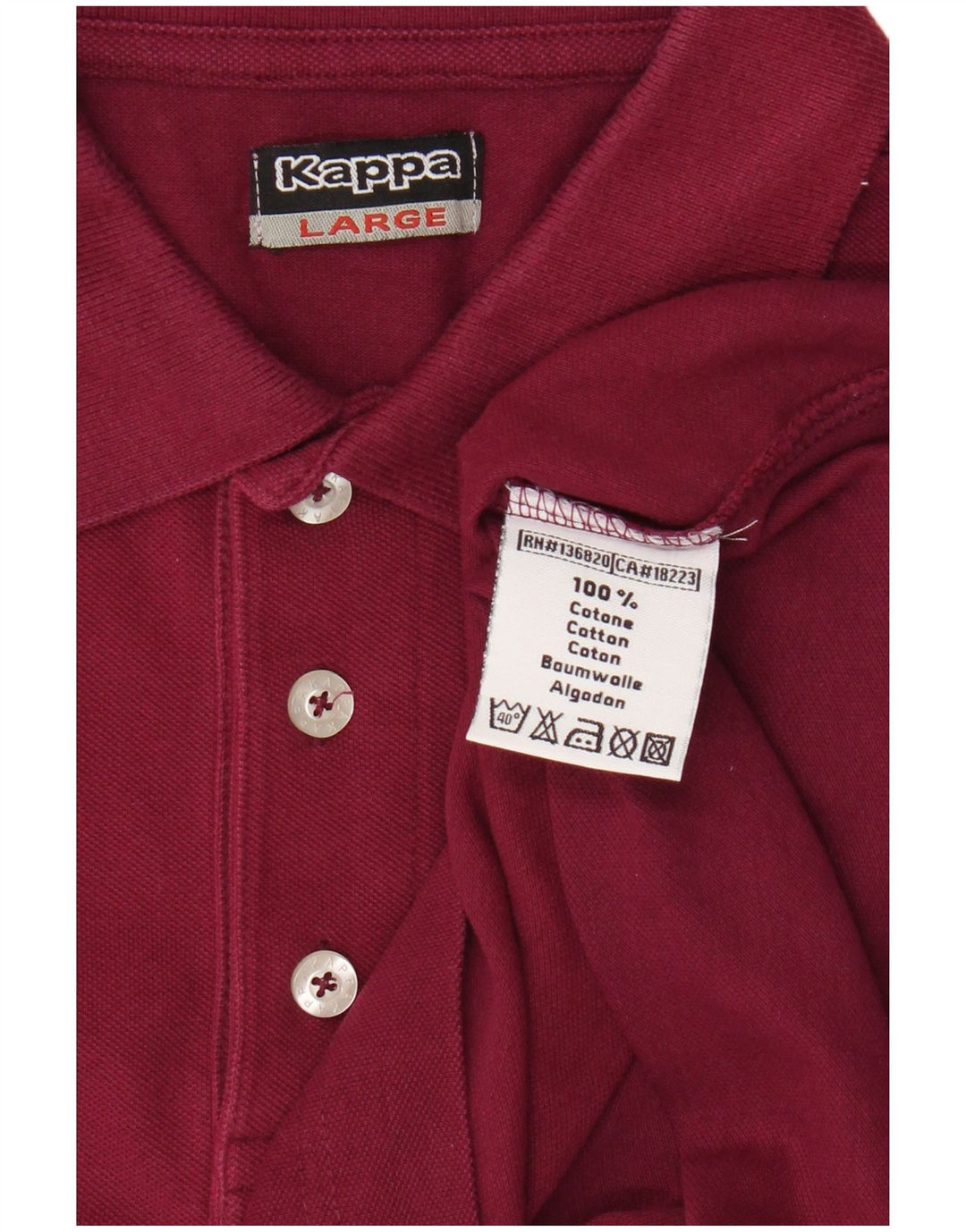 Polo Kappa Uomo Large Bordeaux In Cotone