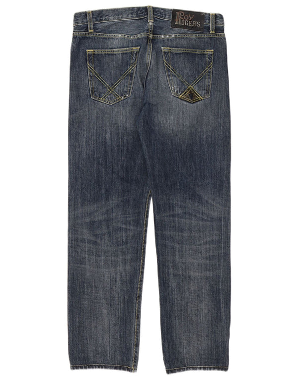 Jeans dritti da uomo Roy Rogers W31 L29 cotone blu navy