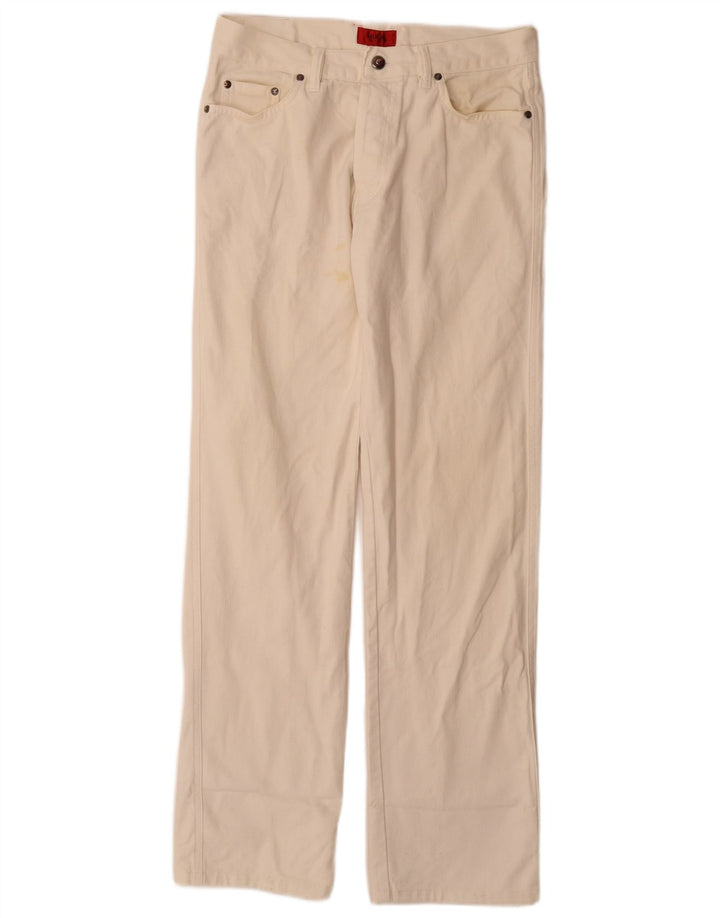 Jeans dritti da uomo Hugo Boss W32 L34 cotone bianco sporco