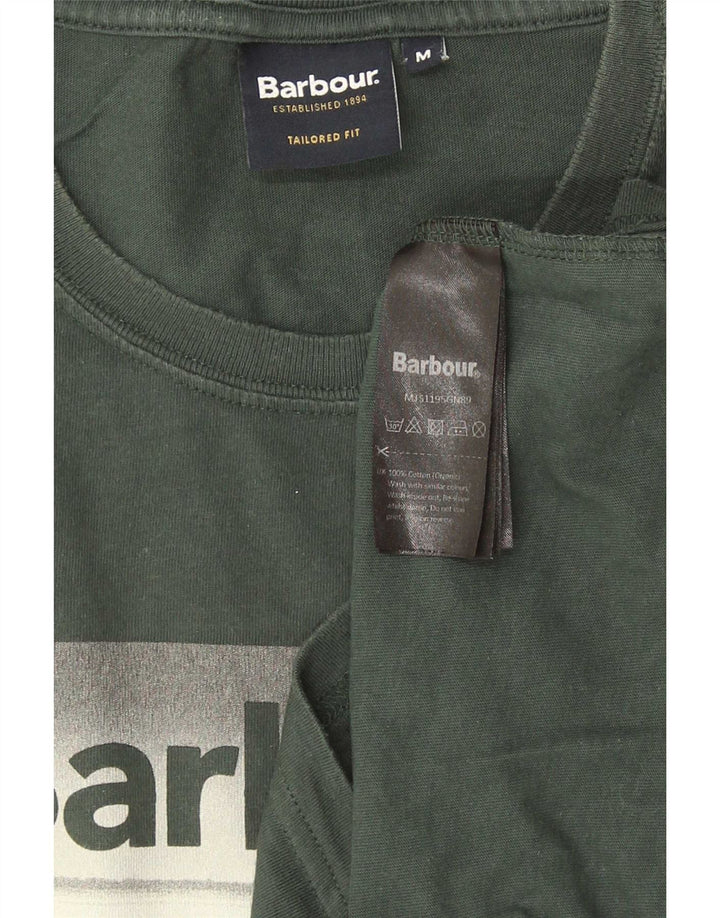 T-shirt grafica da uomo su misura Barbour Top in cotone verde medio